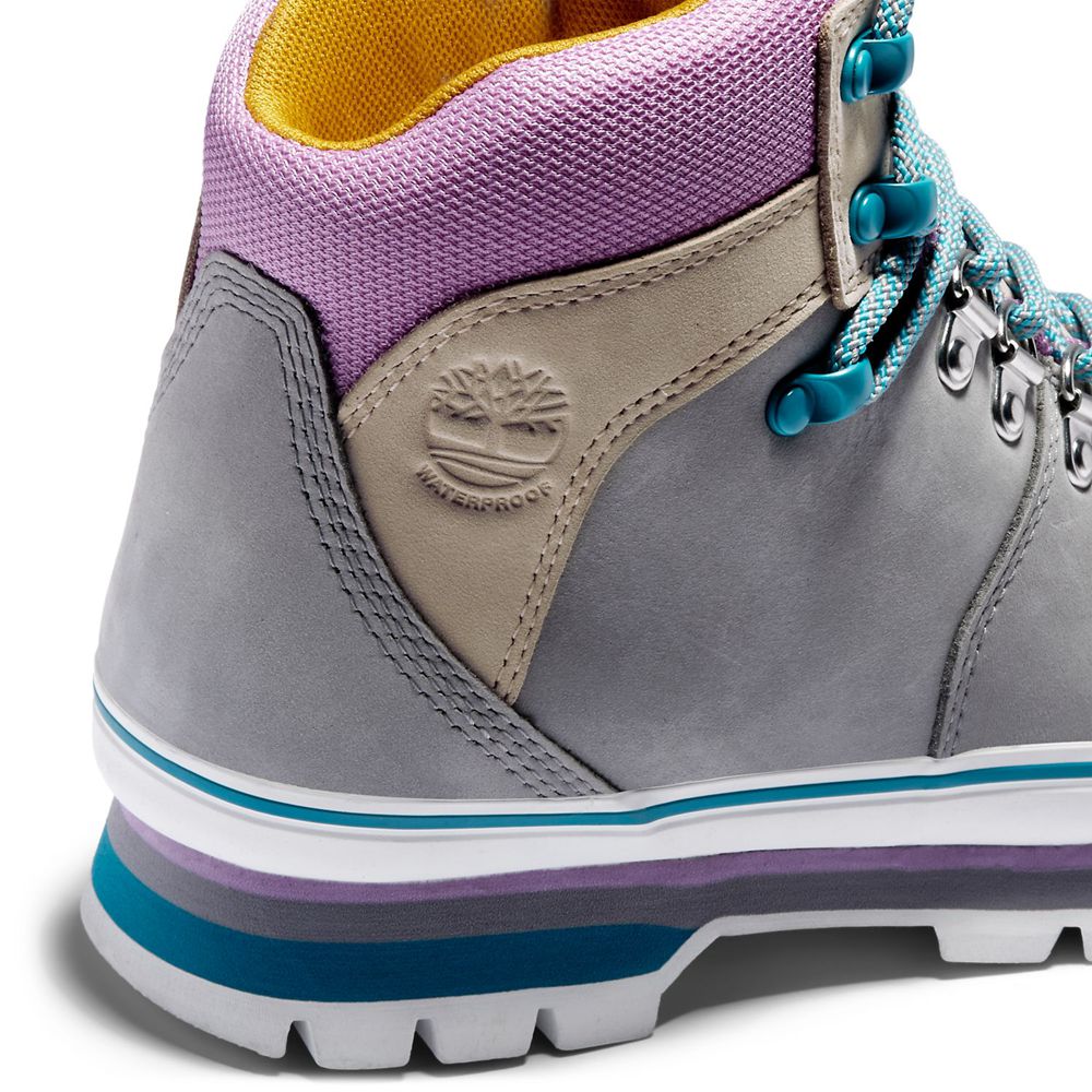 Timberland Womens Sneakers Euro Hiker Mixed-Media Waterproof Boots - Grey - India AQ4906785